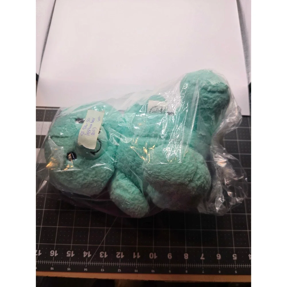 Applause Jazwares Bear Plush Teal Fuzzy Stuffed Animal 2023 6oz 9in