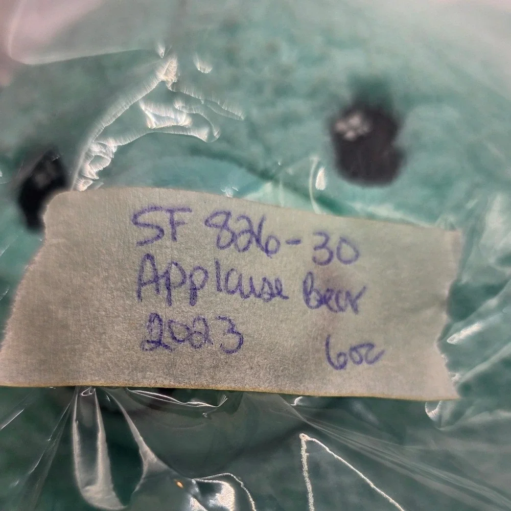 Applause Jazwares Bear Plush Teal Fuzzy Stuffed Animal 2023 6oz 9in