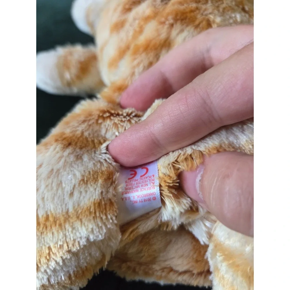 Ty Classic Cobbler Orange Tabby Plush Cat 12'' Laying W/ Tags 2016