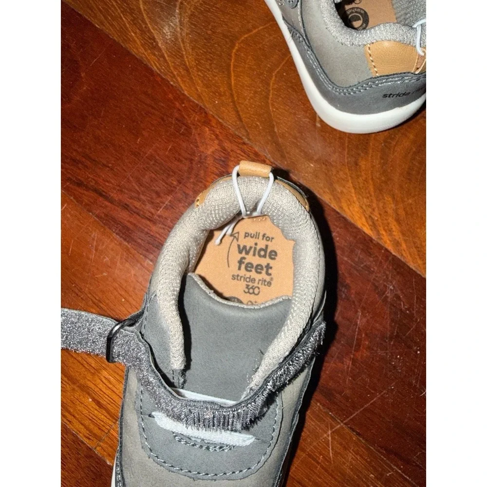 Stride Rite 360 Nick Boys Grey Sneakers Wide Fit Shoes Size 6M