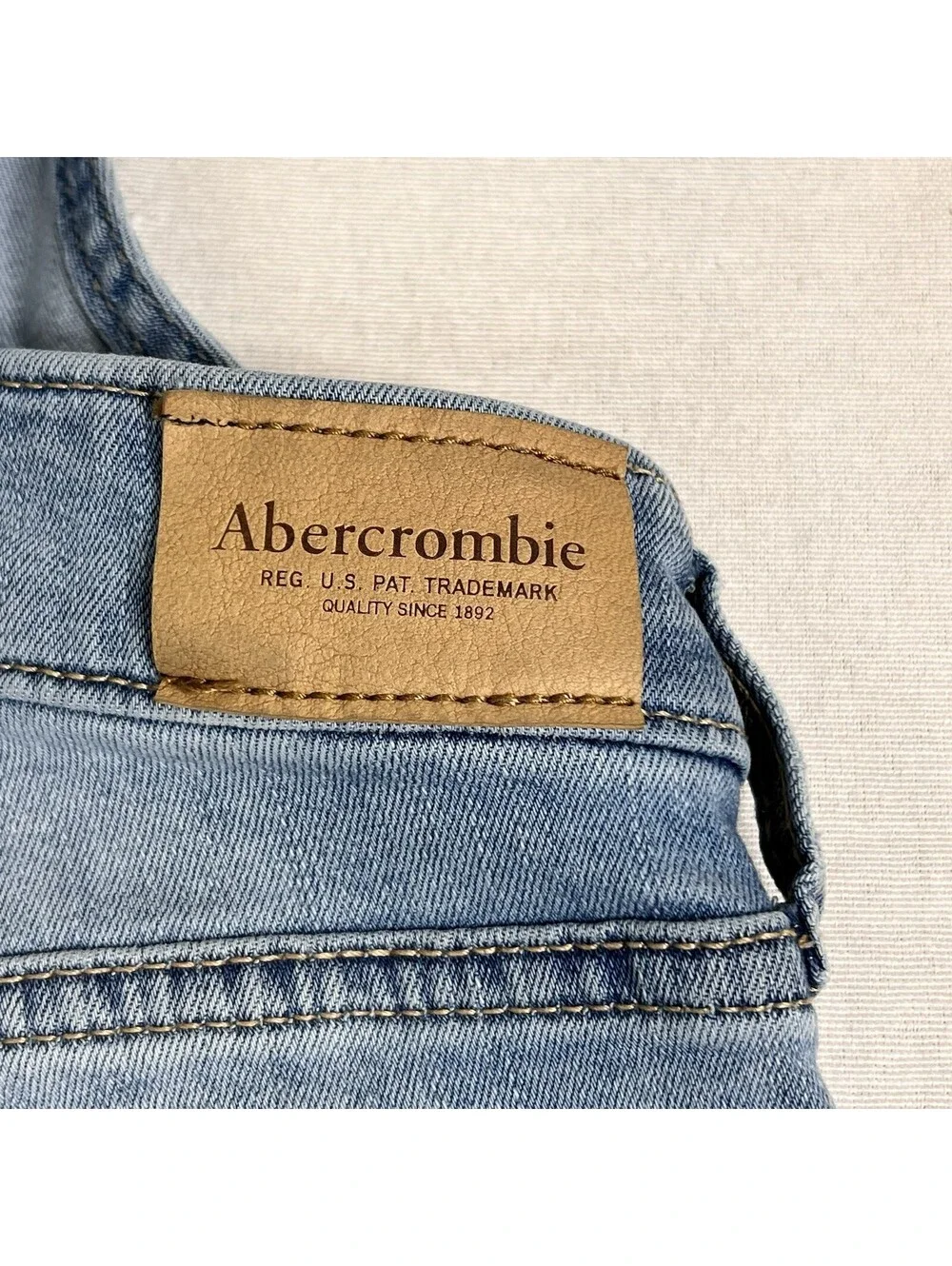 Abercrombie Kids Girls Overalls Size 13 / 14 Denim Jean Bib Faded EUC