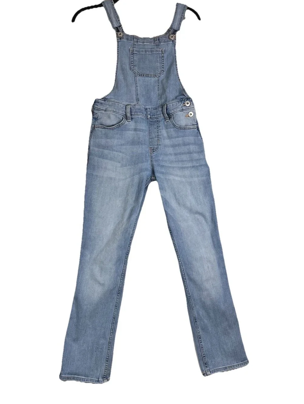 Abercrombie Kids Girls Overalls Size 13 / 14 Denim Jean Bib Faded EUC