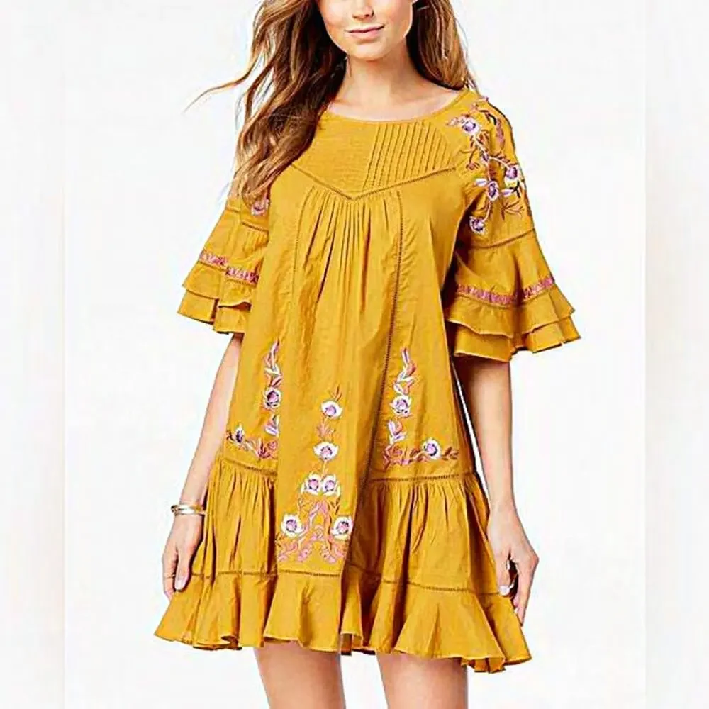 Free People‎ Pavlo Dress in Gold.