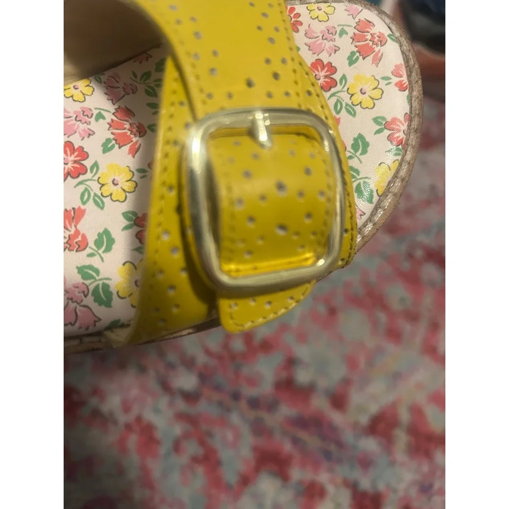 Kids‎ Yellow Floral Print Leather Buckle Sandals Toddler Child