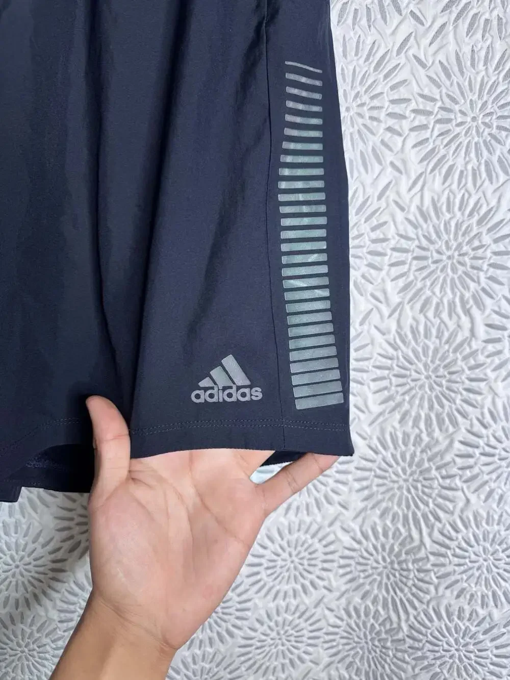 Adidas Men's Running Shorts Navy Blue Medium Iridescent