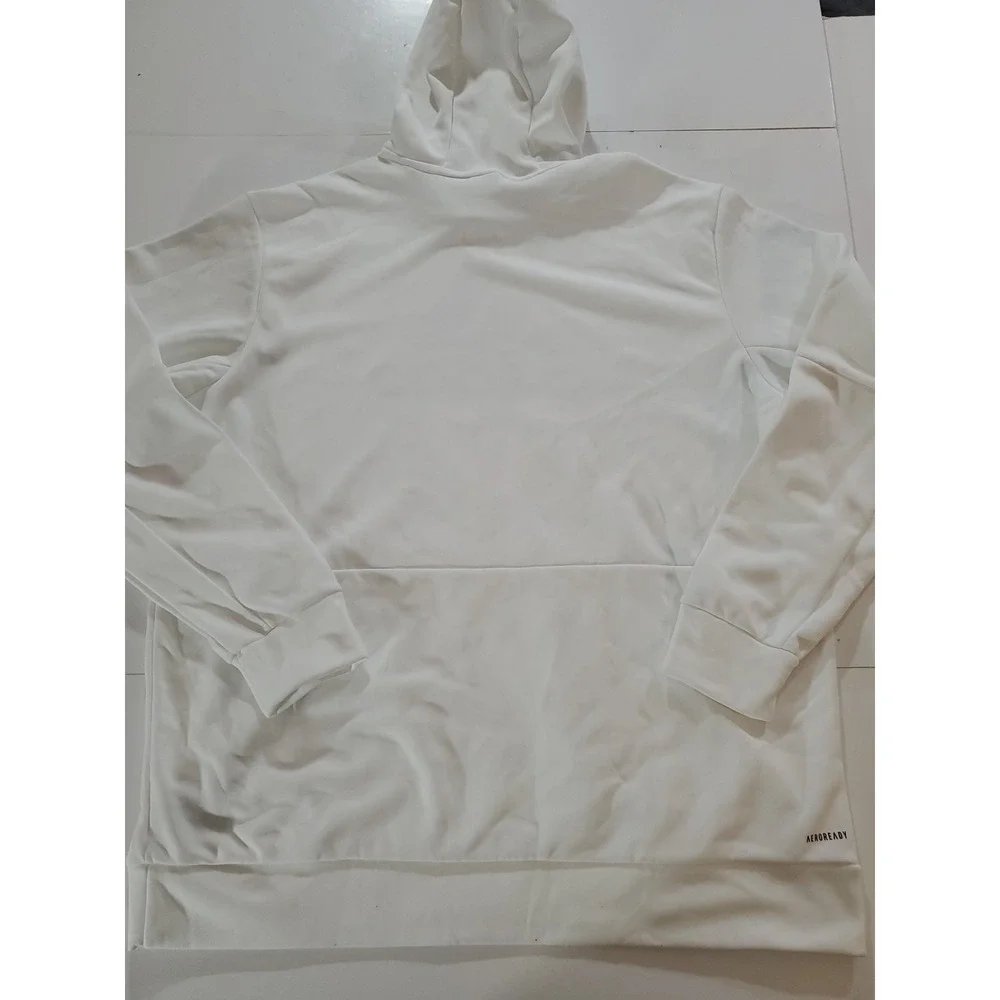 Adidas Men's Game and‎ Go Big Logo Hoodie White Black Fleece Size 2XL NWT GK7464