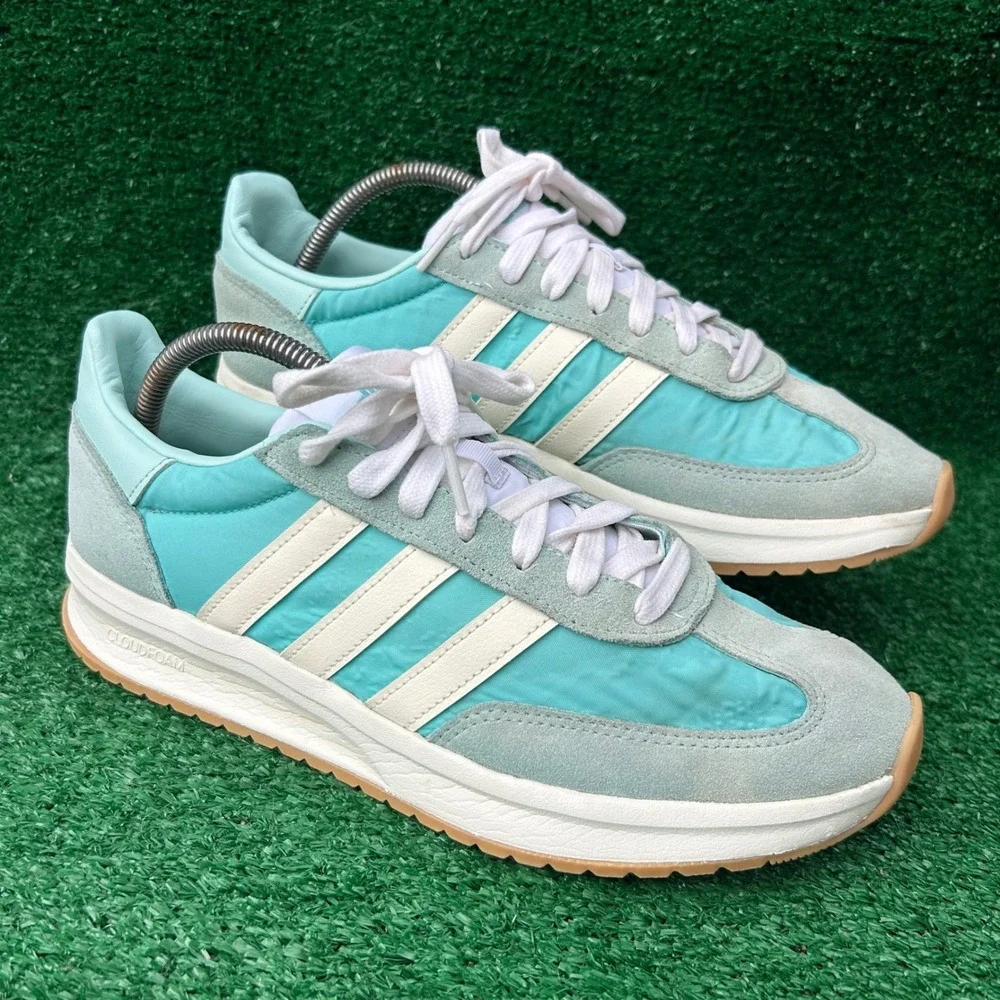 Adidas Run 60s 3.0 Mint Green Teal Suede Sneakers JQ7924 Mens‎ 10