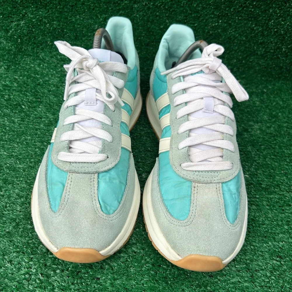 Adidas Run 60s 3.0 Mint Green Teal Suede Sneakers JQ7924 Mens‎ 10