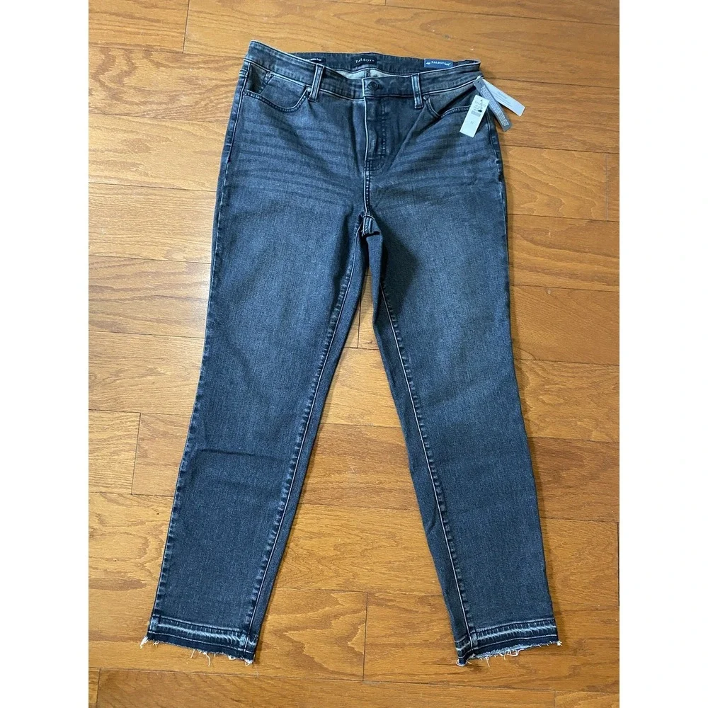 Tabots NWT Womens Slim Ankle Jeans‎ Size 10 Black Slimming Panel New! $100