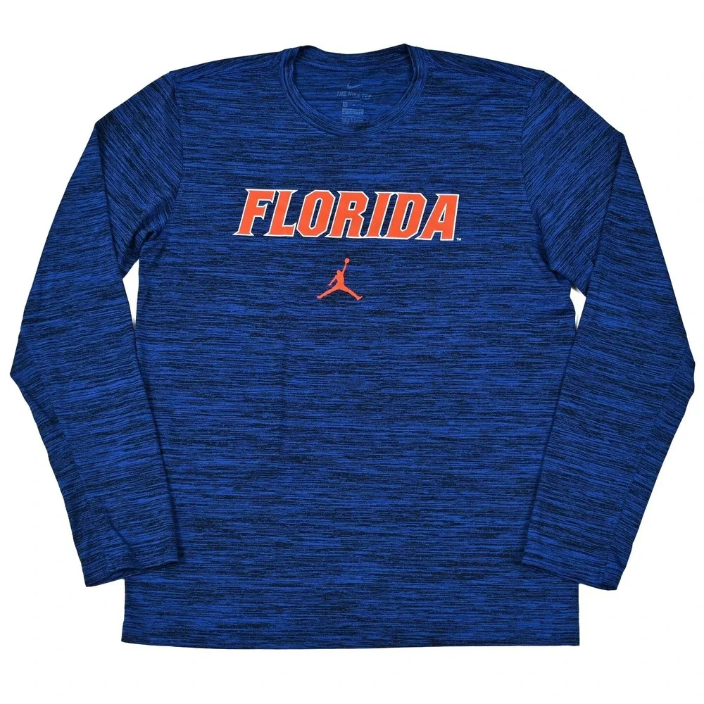 Florida Gators Shirt Mens Medium Blue NCAA Football Jordan Nike Long Sleeve‎