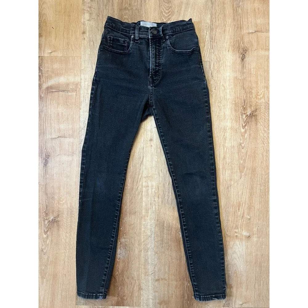 Everlane High‎ Rise Skinny Authentic Stretch Jeans Womens Size 27 Black