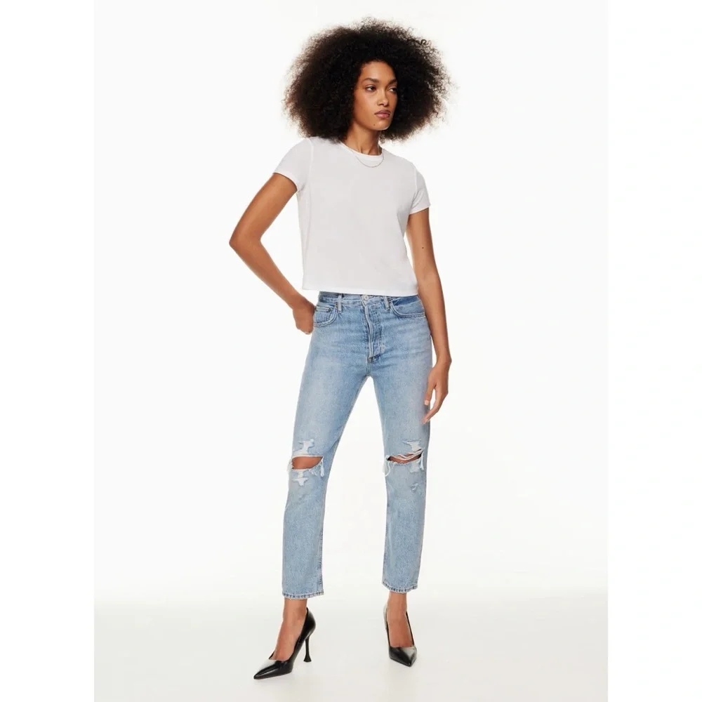 Agolde Riley High Rise Crop Straight Escalate Size 30