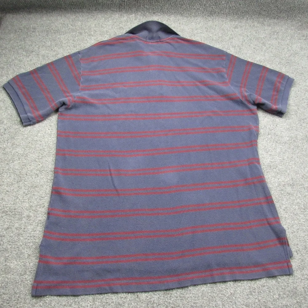 Polo Ralph Lauren Polo Shirt Mens 2XL Big Navy Red Striped Pique Short Sleeve‎