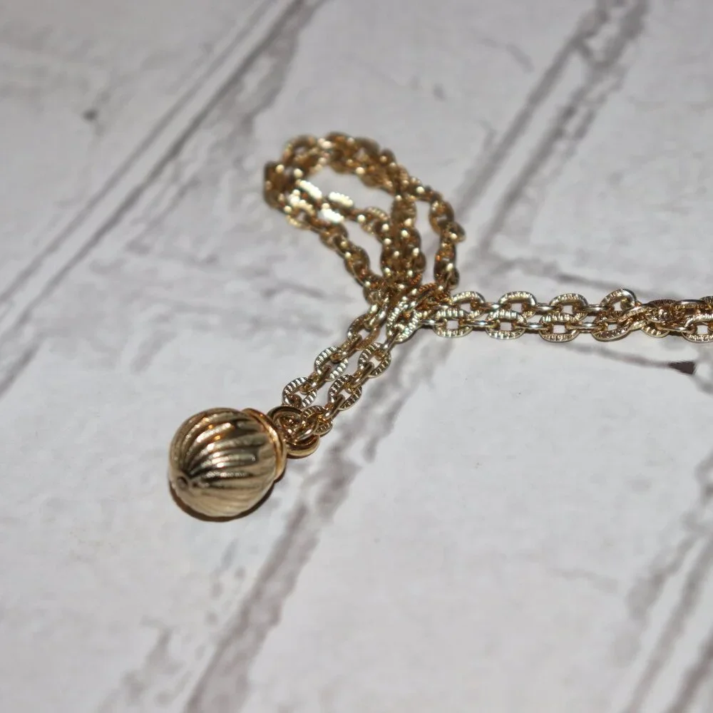 Beautiful gold necklace with ball pendant 19