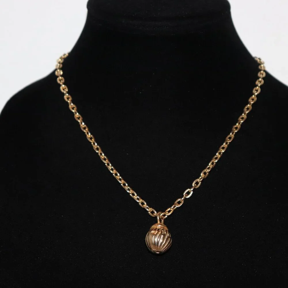 Beautiful gold necklace with ball pendant 19