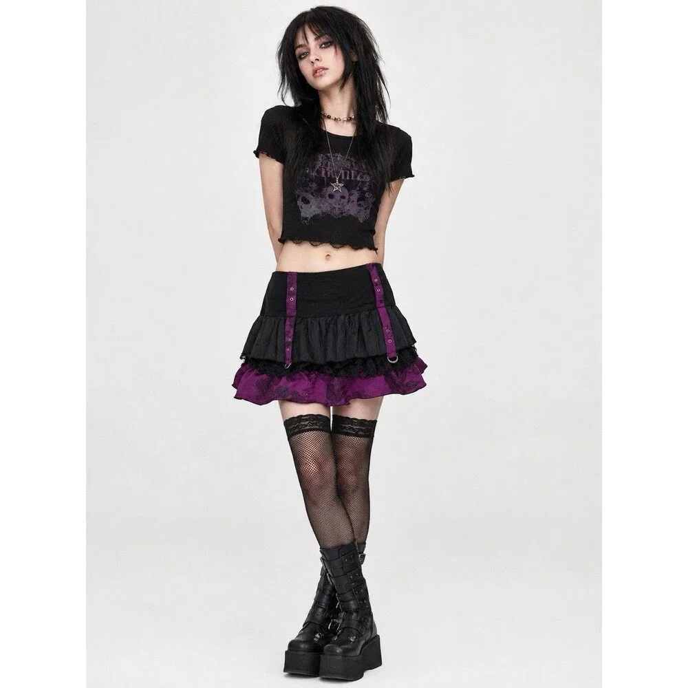 No offers Tripp NYC VTG Black & Purple Mini‎ Skirt Goth Dark Fairy Emo-girl M
