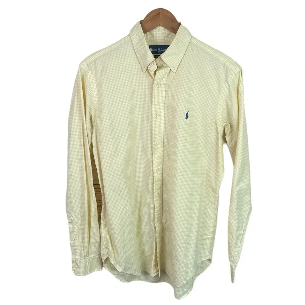 BF1220 Mens Polo Ralph Lauren Designer Classic Fit Dress Shirt 15.5 34/35 L