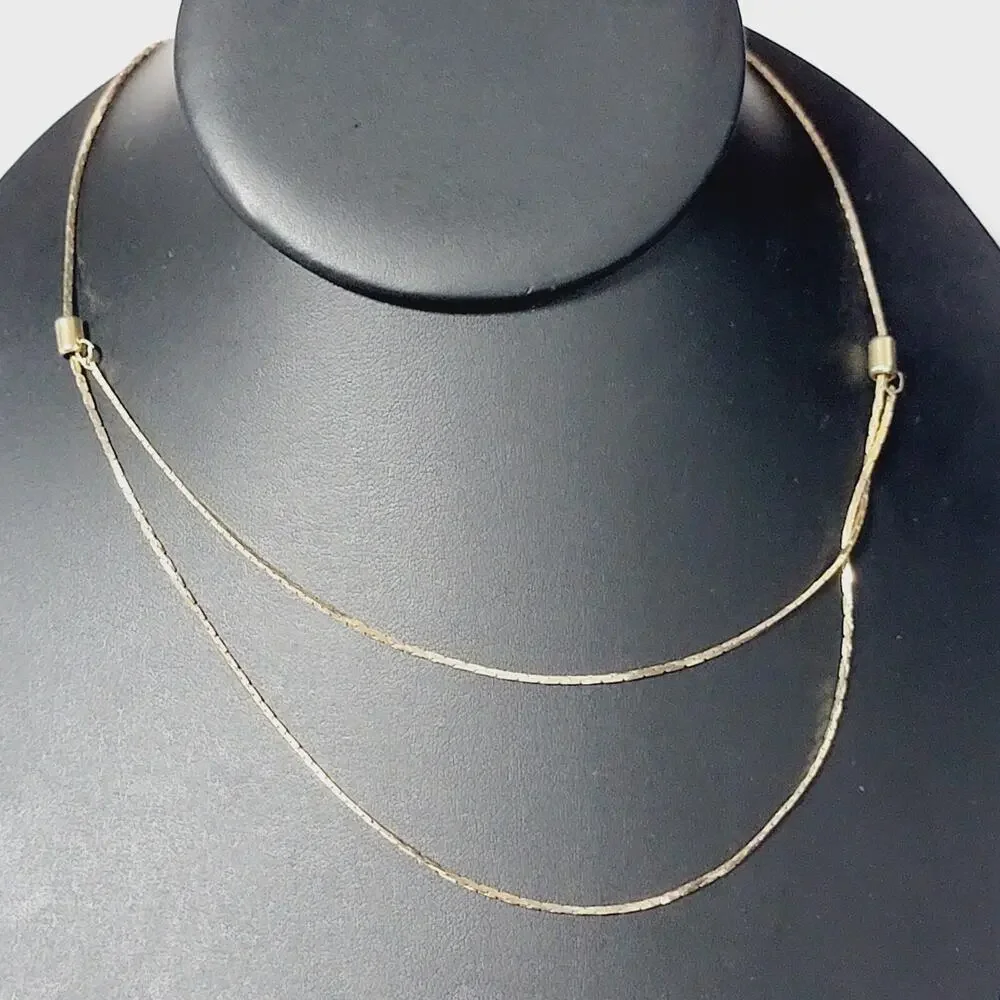Vintage Liquid Gold-tone Necklace Swag Chain 20