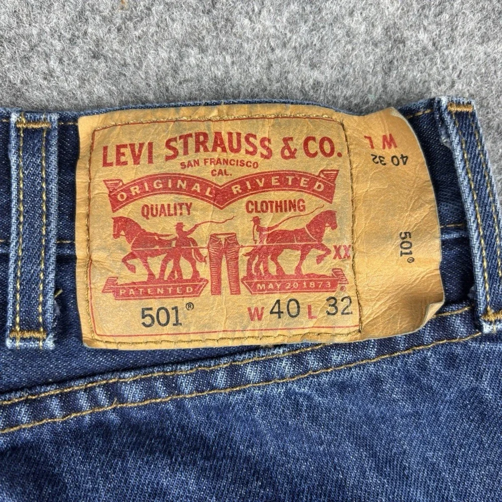 Levi's‎ 501 Jeans Men's 40x32 Button Fly Straight Leg Blue Denim Classic Fit EUC