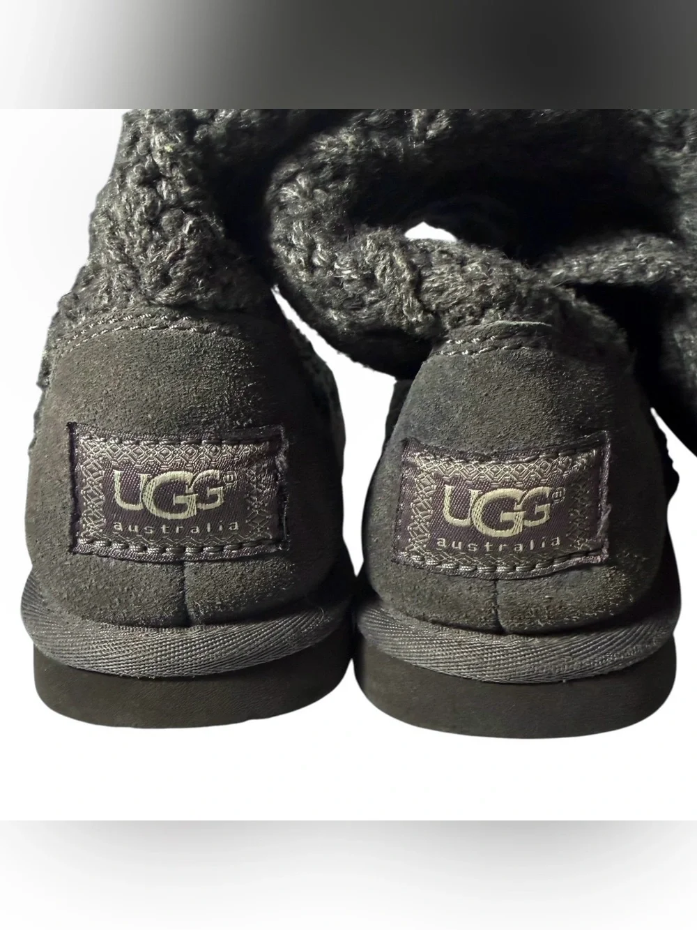 Ugg Boots 6 Lattice Cardy Cable Knit Gray