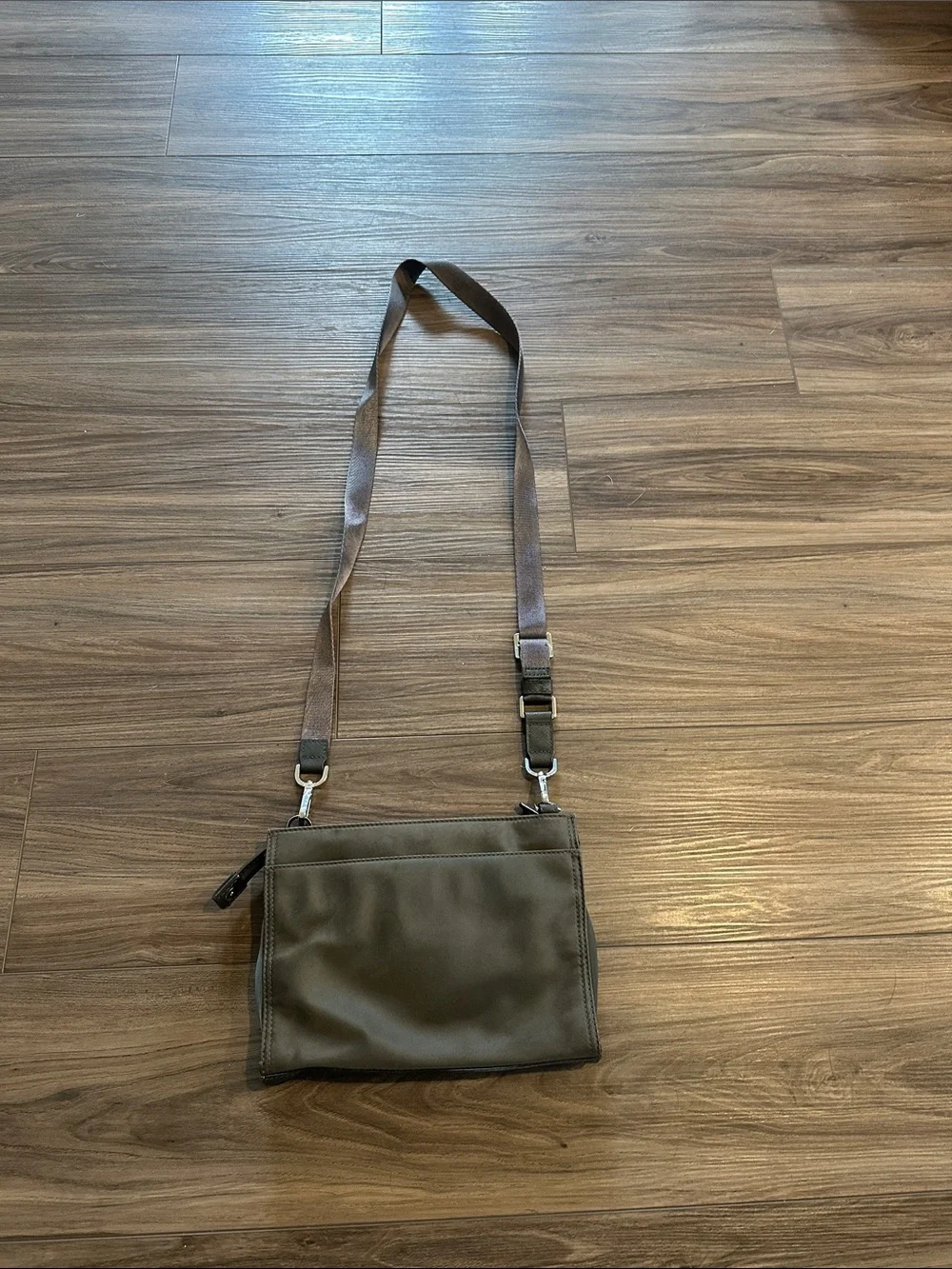 Michael Kors Grey Nylon Crossbody with Front Zip