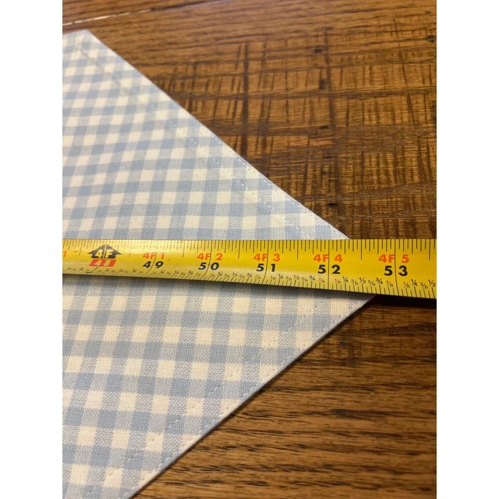 Blue Gingham Daisy Table Runner Farmhouse Country Cottage Shabby Chic 53x13 Spri