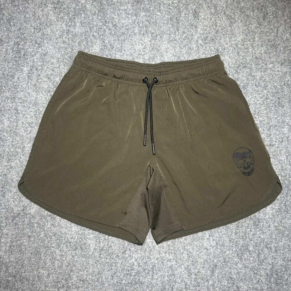 Gymreapers Shorts Men Medium Olive Green Athletic Skull 6