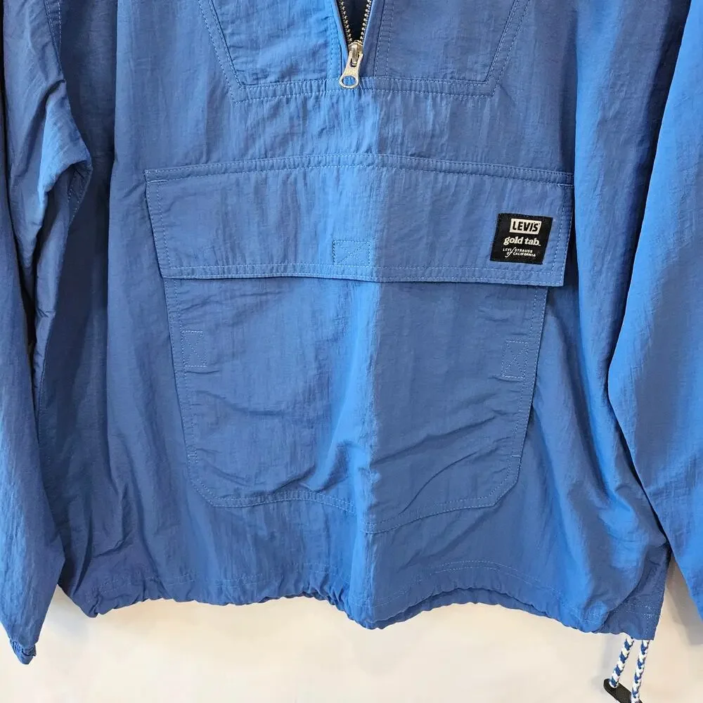 Levi's Gold Tab Windbreaker Hoodie Jacket Blue Size Small