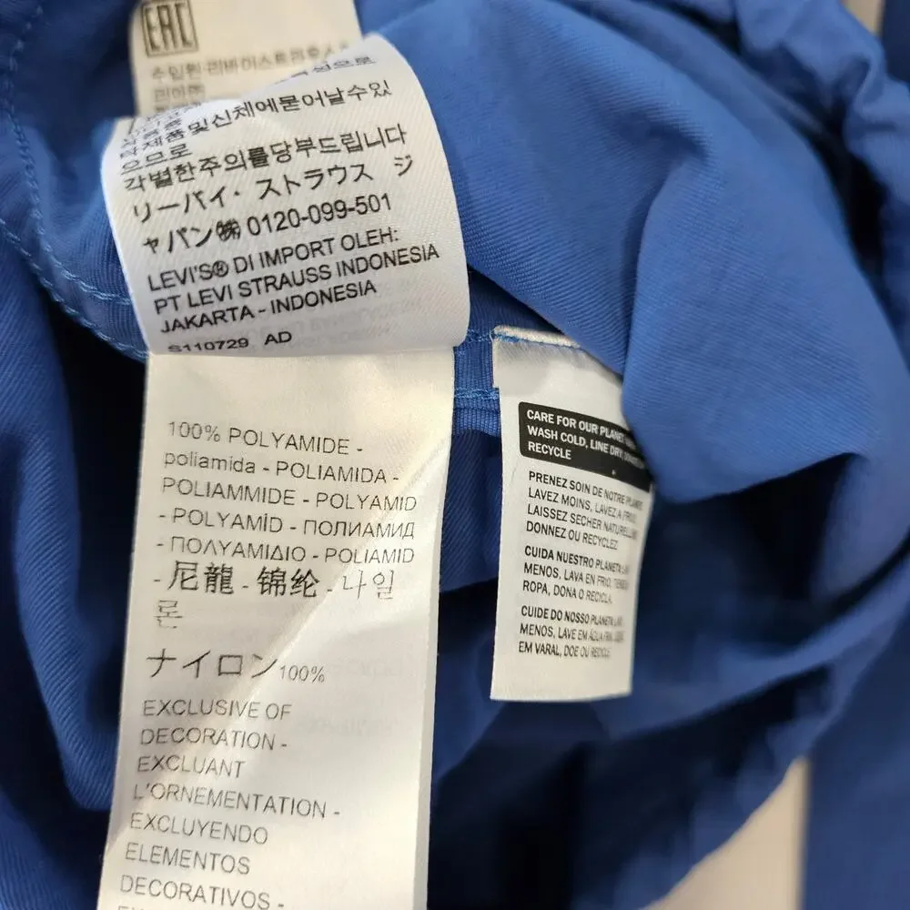 Levi's Gold Tab Windbreaker Hoodie Jacket Blue Size Small