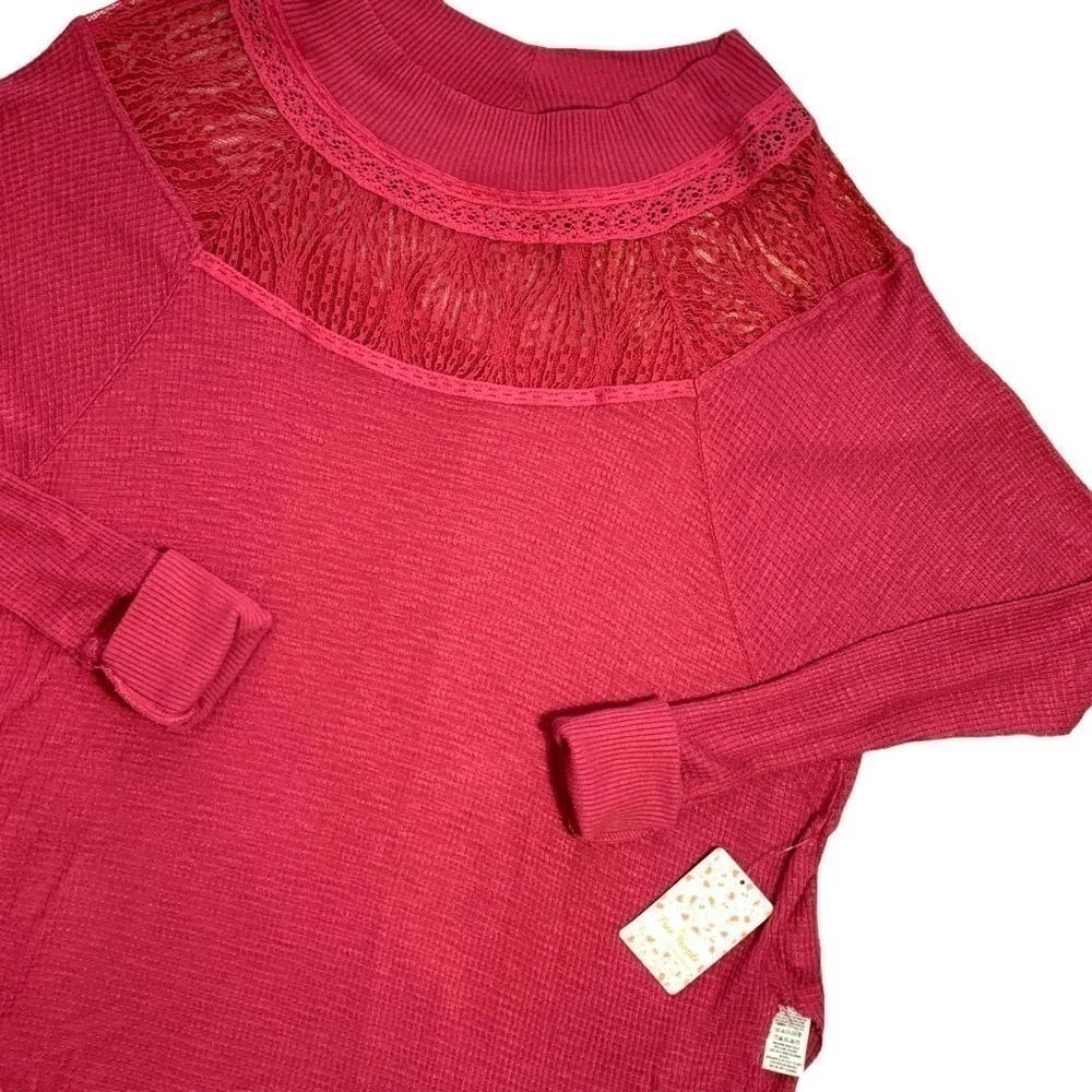 Free People Womens Spring Valley Henley Blouse S