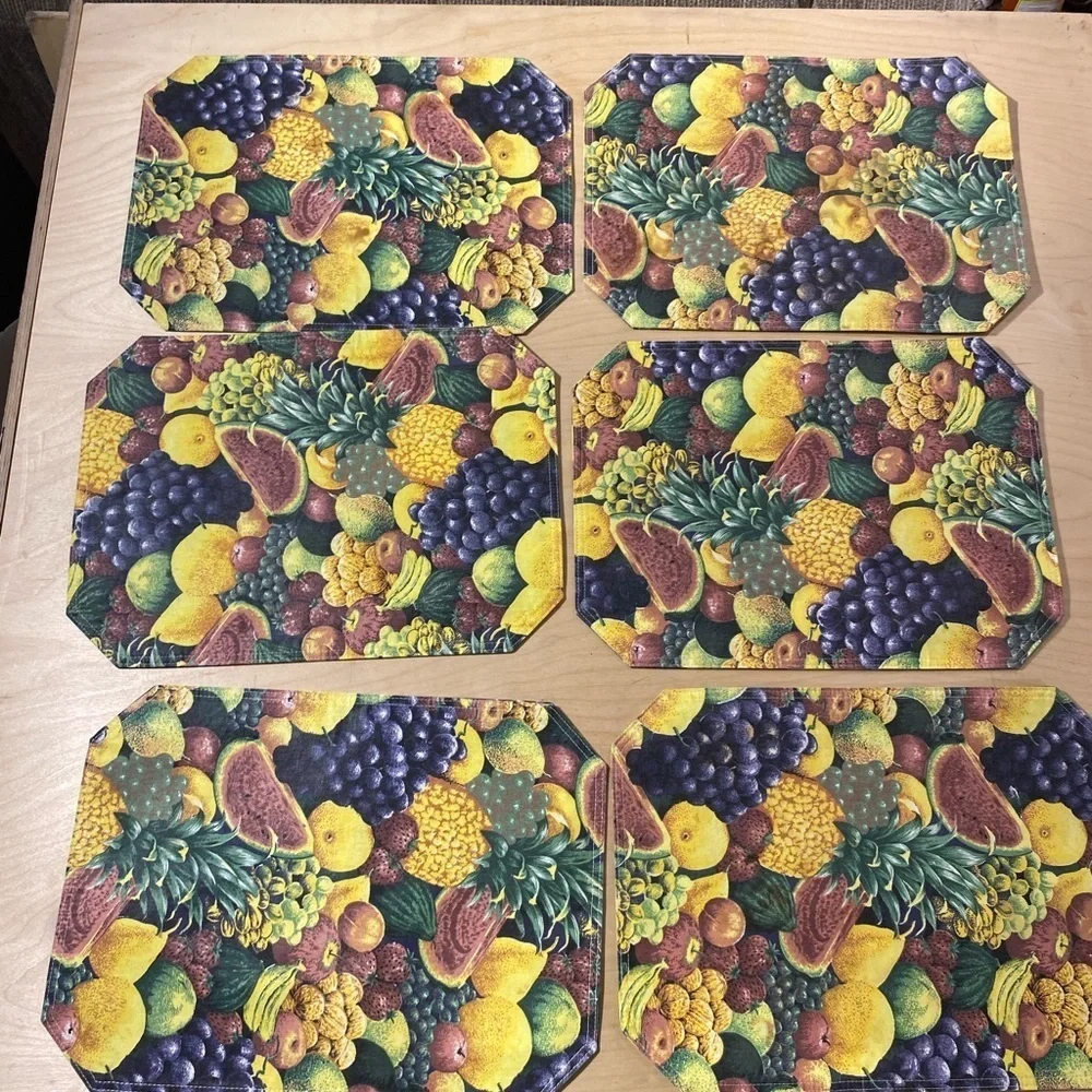 Bundle of 6 Fruit Pattern Placemats Set (NE)