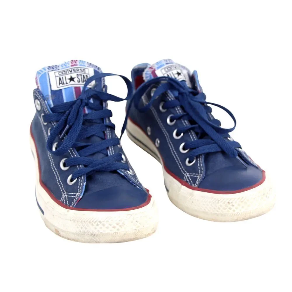 Converse All Star BLUE COTTON LACE UP FLAT ROUND TOE COMFORT SNEAKERS SHOES Sz 9