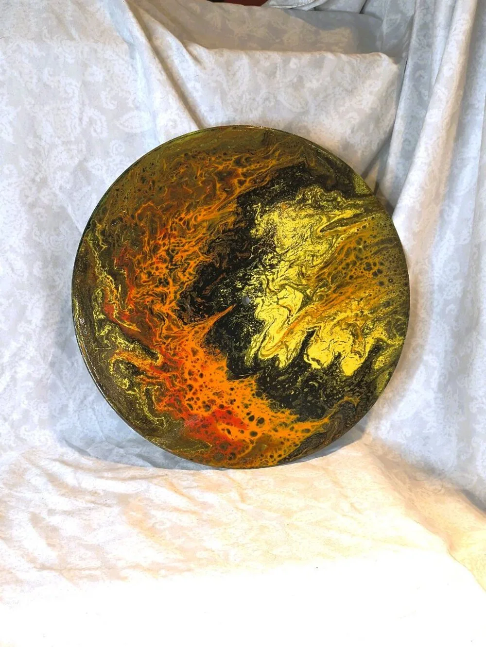 Repurposed crescent Moon inspired colorful enamel coated 12
