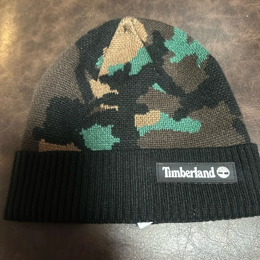 Timberland Adult Maudslay Camp Jacquard Beanie: CAMO: NEW WITH TAGS: ONE SIZE