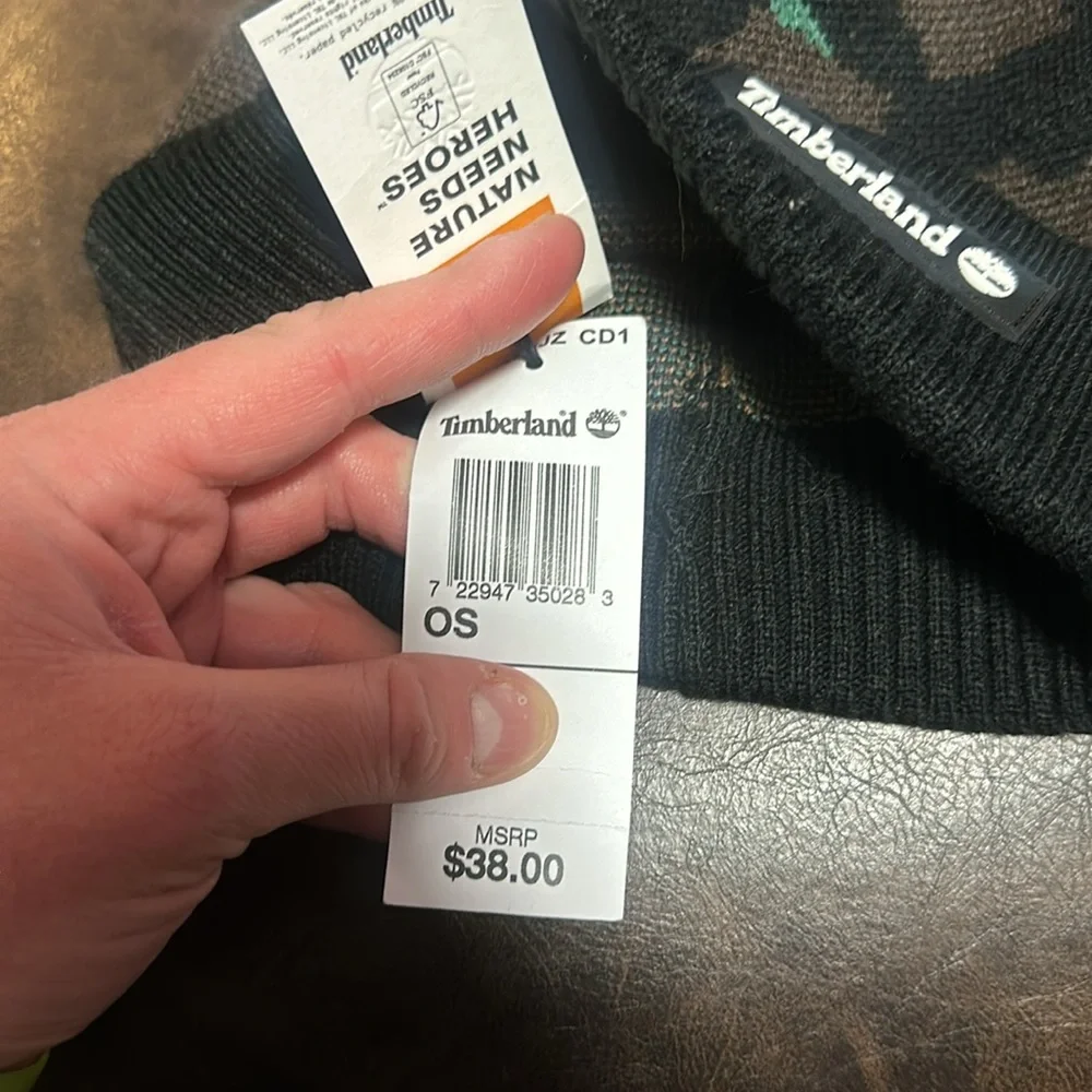 Timberland Adult Maudslay Camp Jacquard Beanie: CAMO: NEW WITH TAGS: ONE SIZE