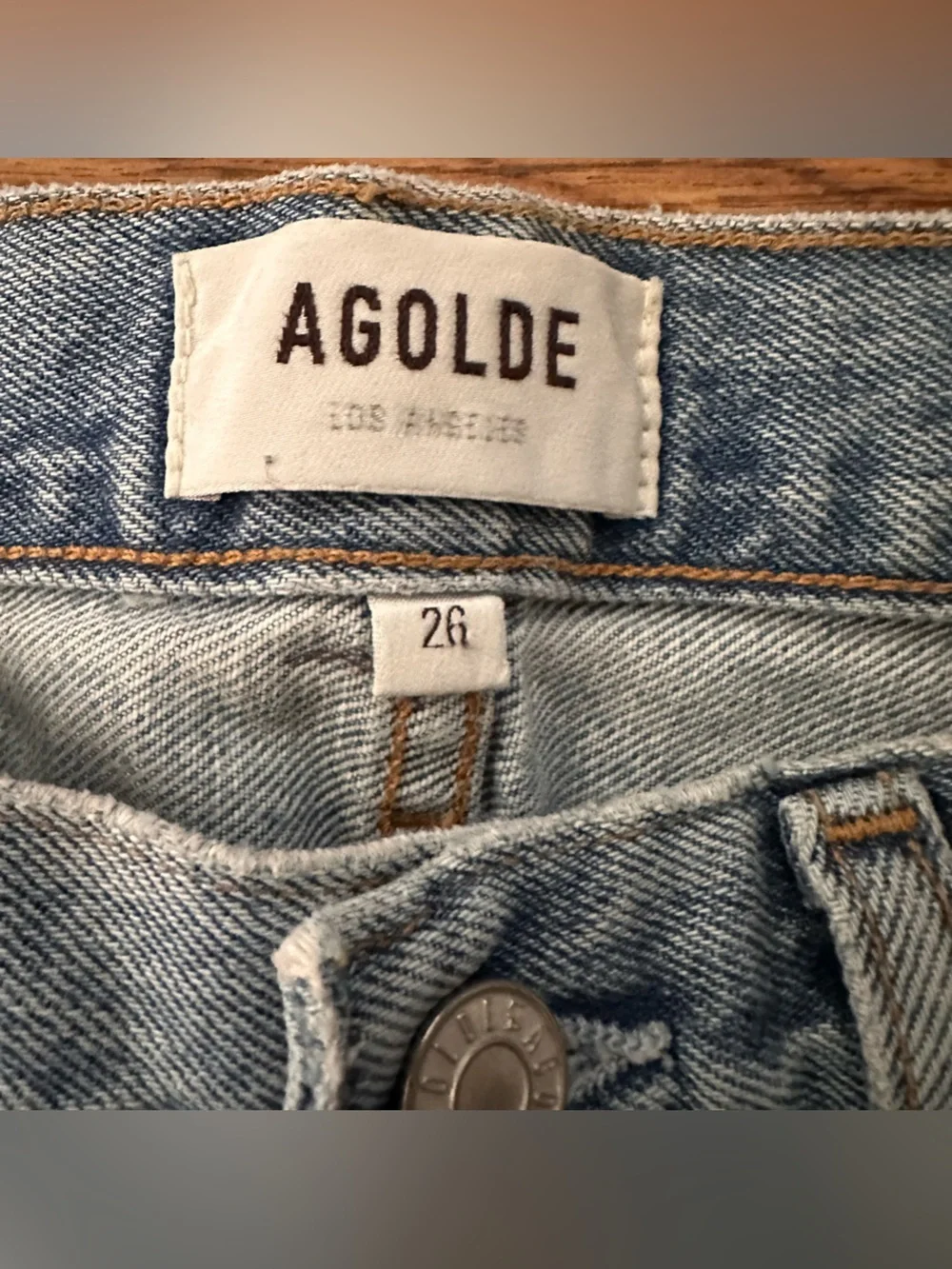 Agolde Straight Light Wash Denim Jeans size 26 MIA organic cotton high rise