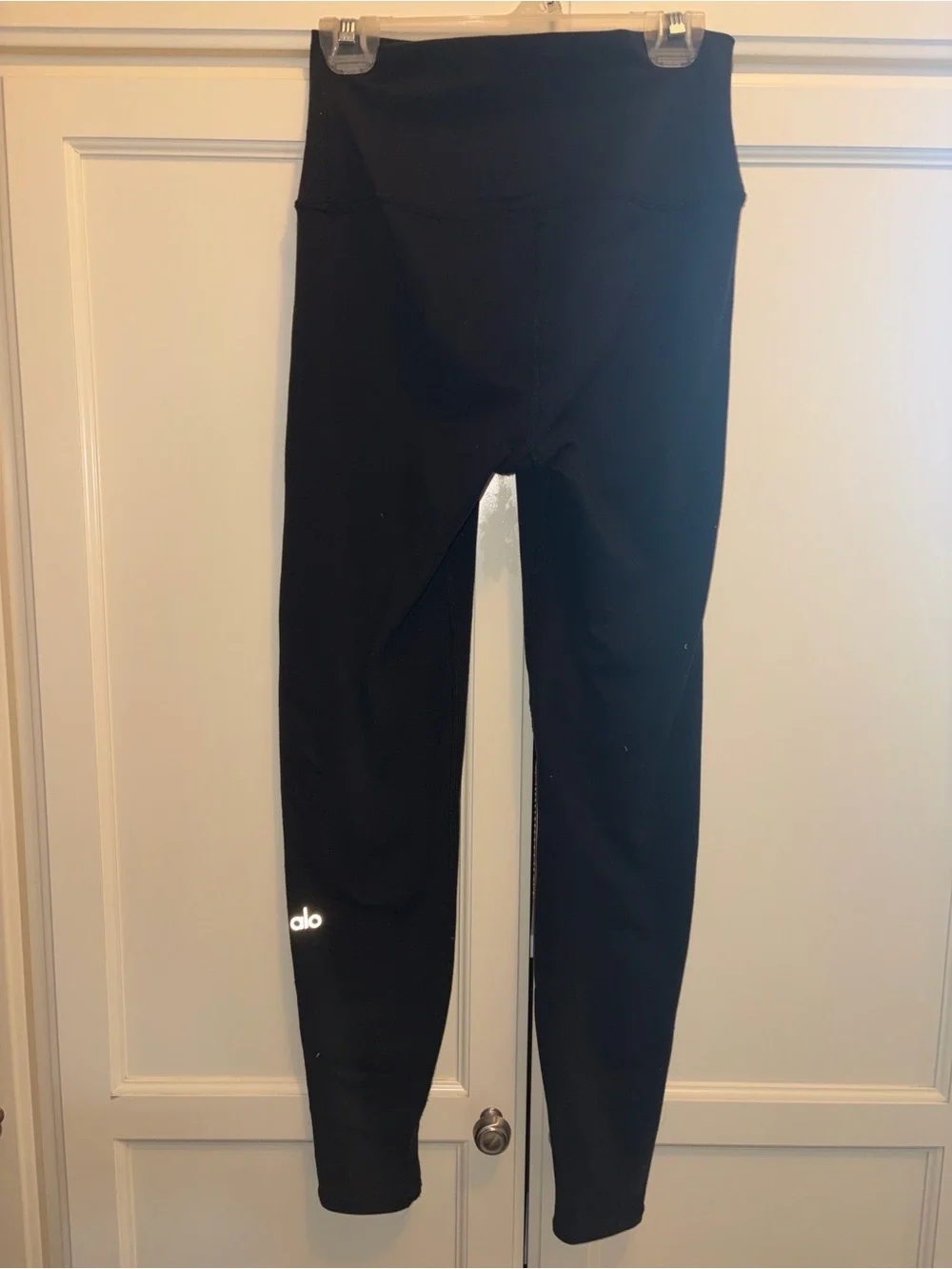 ALO Yoga Black High-Rise Leggings with Wide Waistband