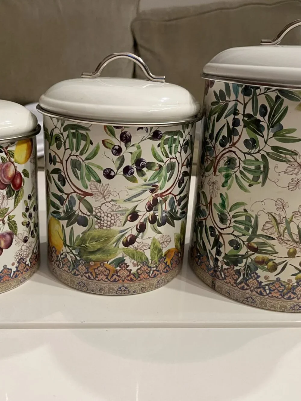 Michel Design Works Tuscan Grove Carbon Steel 3 Piece Kitchen Canister Set KCS27