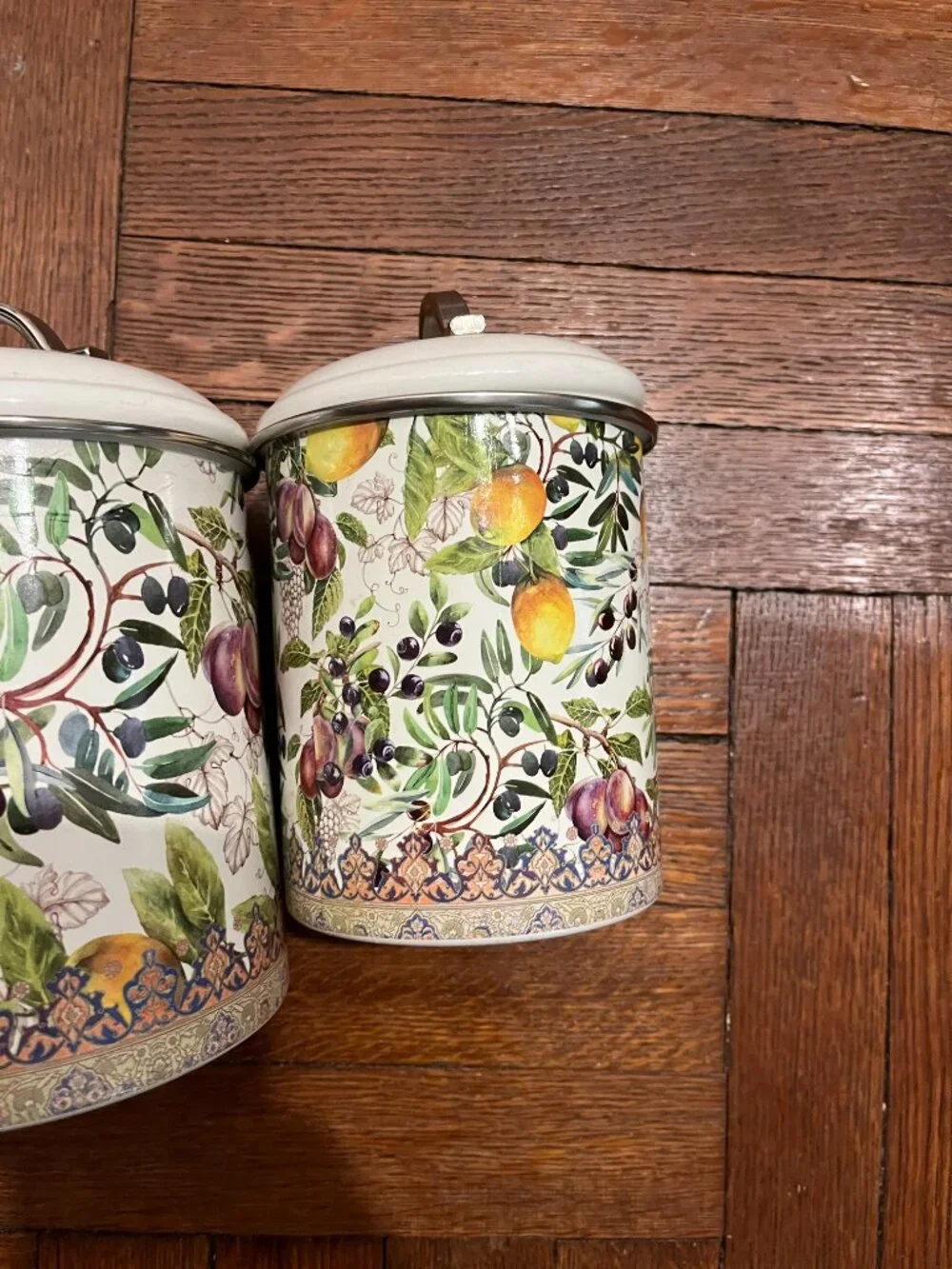 Michel Design Works Tuscan Grove Carbon Steel 3 Piece Kitchen Canister Set KCS27