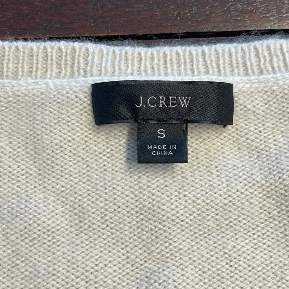 J.Crew Wool Cashmere Blend Crewneck Sweater Beige Mens Small Mens S