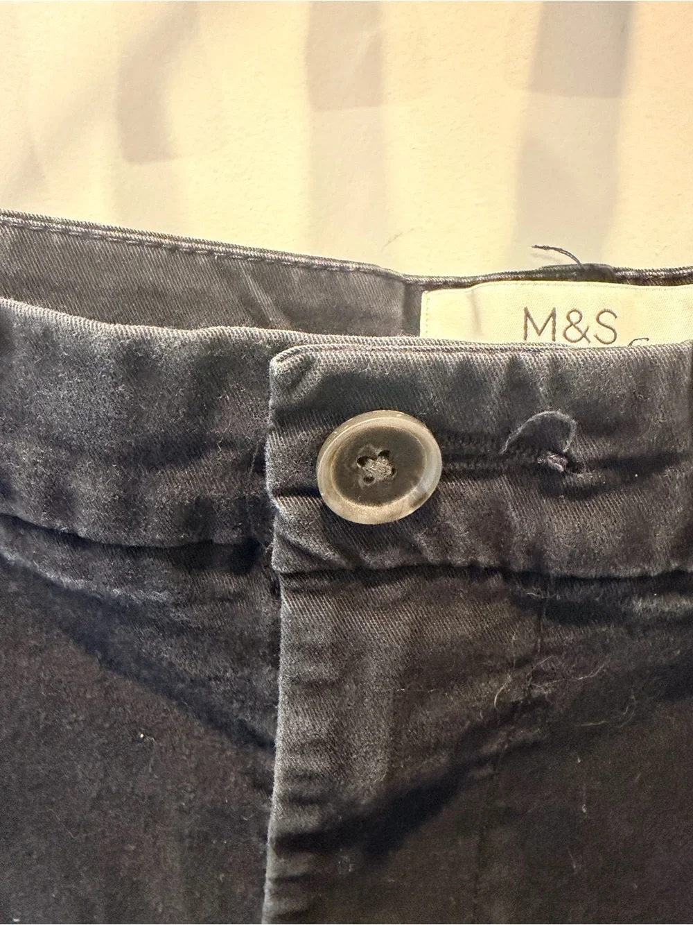 M&S Marks Spencer Slim Fit Chino Pants 38x31 Black Charcoal Mens Trousers