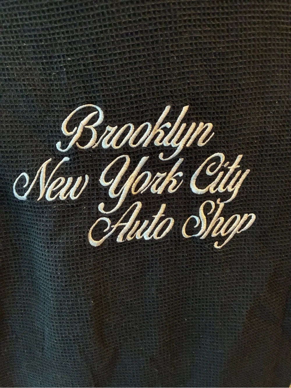 Brooklyn New York City Auto Shop Embroidered Men's Jacket - Black