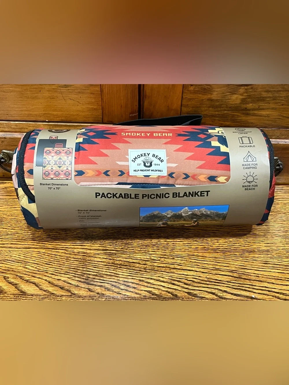 Smokey Bear Packable Picnic Blanket 70