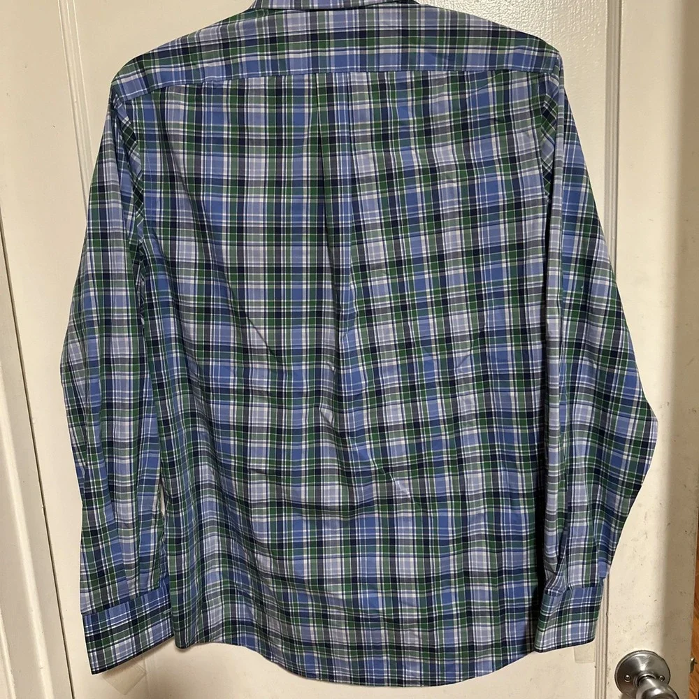 Lauren Ralph Lauren Shirt Mens L Sleeve Button Front Plaid Pocket