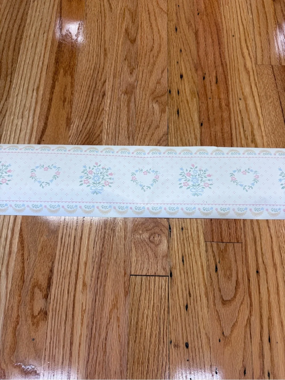 Vintage Cottagecore Floral Heart Pattern Wallpaper Border Set of 4 Rolls