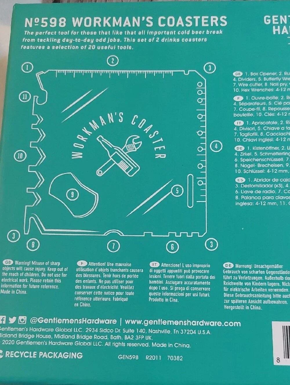 Gentlemens Hardware includes wrench professional