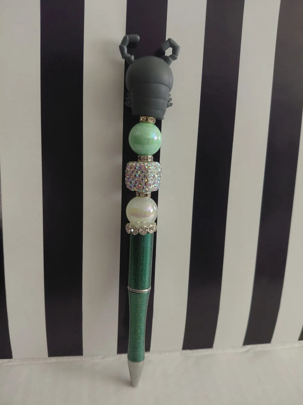 Bugs Life Green Bug Charm Beaded Pen