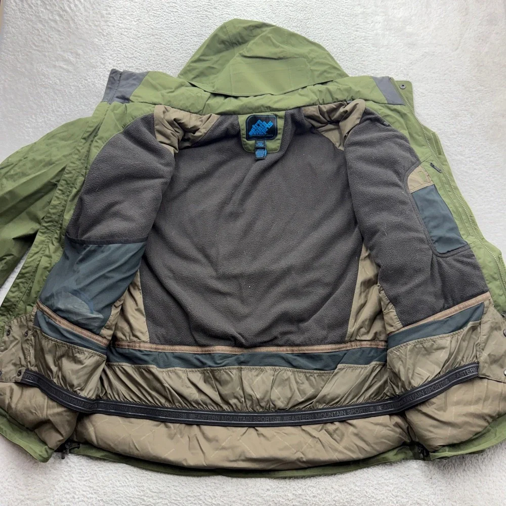 Eastern Mountain Sports EMS System Three Jacket Olive Green Mens XL Hooded Parka