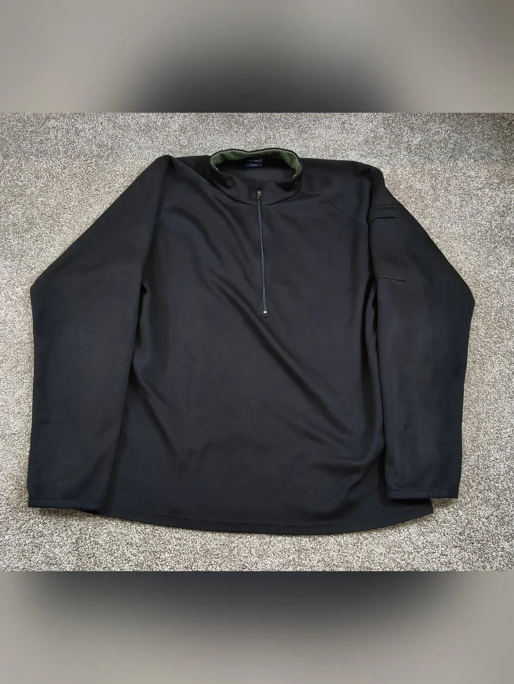 ExOfficio 1/4 Zip Shirt Mens Size Large Black Long Sleeve Mock Neck Pullover