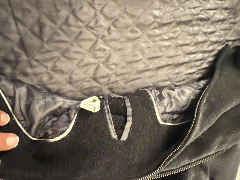 Calvin Klein Car Coat Mens XL Black Quilted Lined Full Zip Stand Collar Pockets